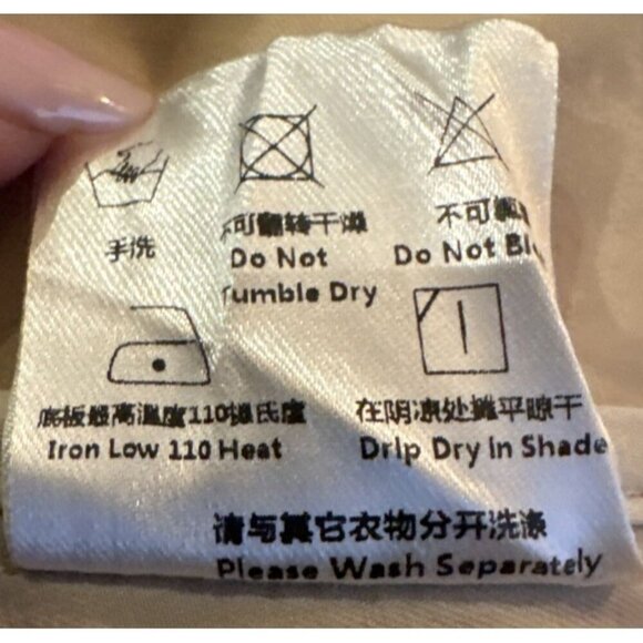 Mirra Masa collared Dress, Beige, Faux leather accent, zip front 100% cotton - Picture 11 of 12